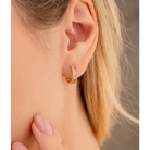 14K Solid Gold Minimalist Tiny Shiny Classic Hoops Huggies - Earrings