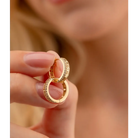 14K Solid Gold Minimalist Tiny Shiny Classic Hoops Huggies - Earrings