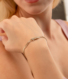 14K Solid Gold Monaco Chain Bracelet 4mm - Chains