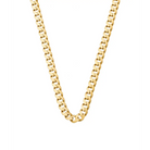 14K Solid Gold Monaco Chain Necklace 4 mm - Chains