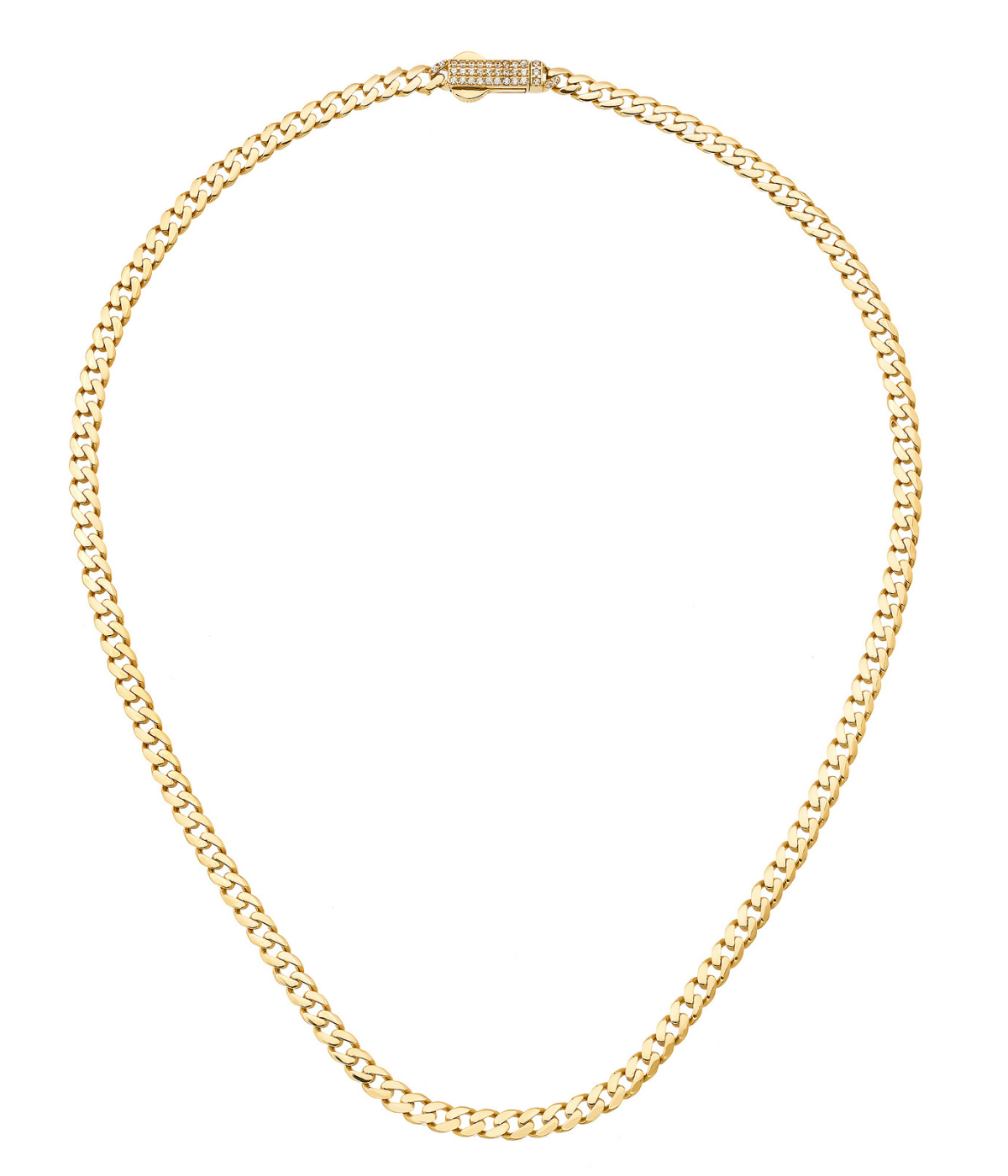 14K Solid Gold Monaco Chain Necklace 4 mm - Chains