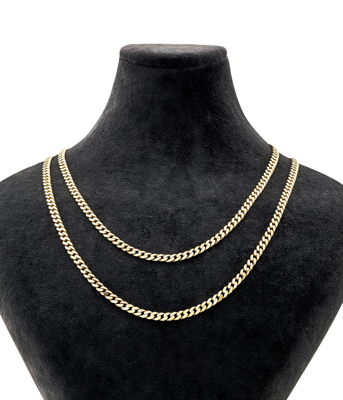 14K Solid Gold Monaco Chain Necklace 4 mm - Chains