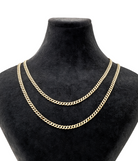 14K Solid Gold Monaco Chain Necklace 4 mm - Chains