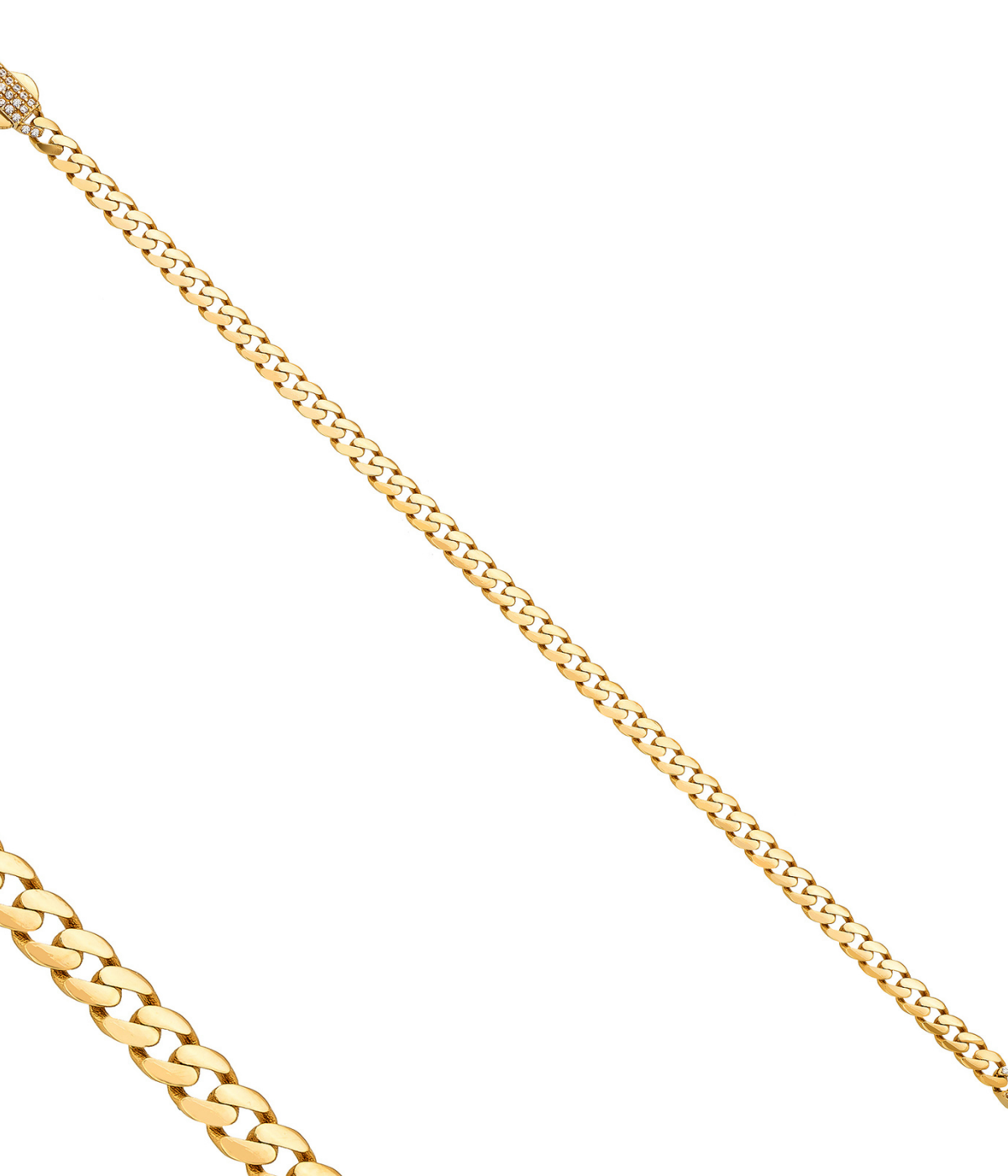 14K Solid Gold Monaco Chain Necklace 4 mm - Chains