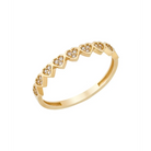 14K Solid Gold Multiple Heart CZ Stoned Ring - Rings