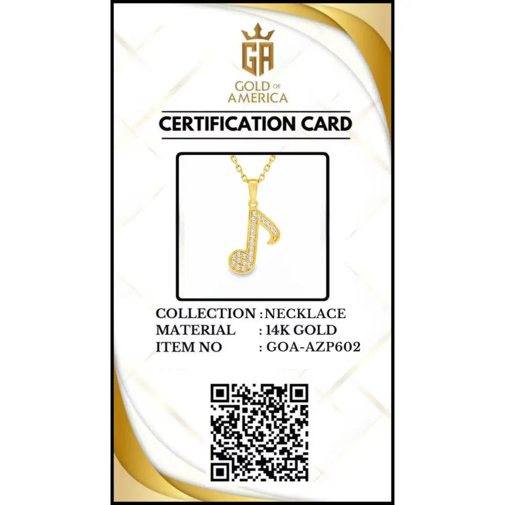 14K Solid Gold Music Note Necklace CZ Sparkle Music Symbol Pendant Dainty Choir Jewelry Music Lover Gift for Daughter