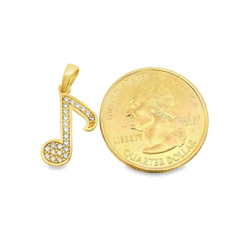 14K Solid Gold Music Note Necklace CZ Sparkle Music Symbol Pendant Dainty Choir Jewelry Music Lover Gift for Daughter