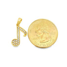 14K Solid Gold Music Note Necklace CZ Sparkle Music Symbol Pendant Dainty Choir Jewelry Music Lover Gift for Daughter
