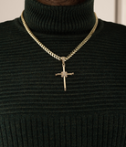 14K Solid Gold Nail Cross Pendant - Pendants