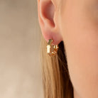 14K Solid Gold Octagon Hoop Earrings | 17.8mm Thick Huggie Hoops for Women - Hoop Earrings