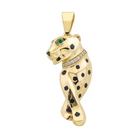 14K Solid Gold Panther Pendant - Pendants