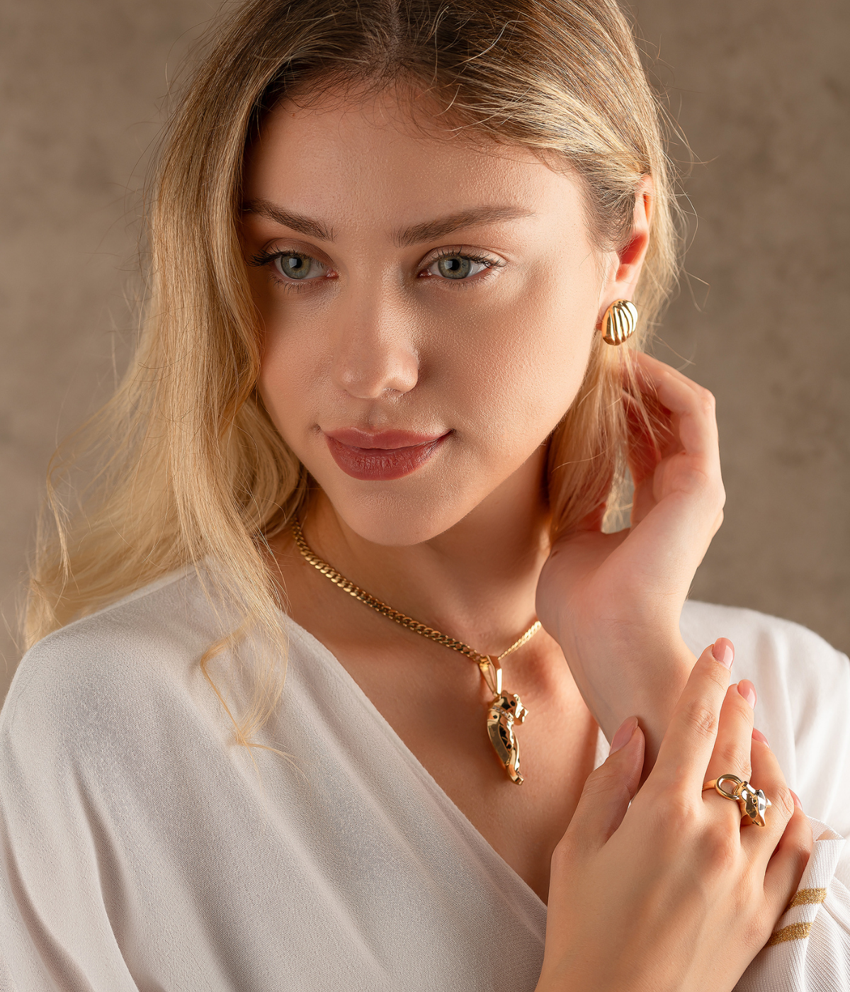 14K Solid Gold Panther Pendant - Pendants