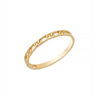 14K Solid Gold Paper Clip Link Bangle Ring - Rings