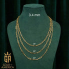 14K Solid Gold Paperclip Chain Necklace 1.9mm 2.2mm 3.4mm 16 18 20 Inch Trendy Rectangle Link Minimalist Jewelry Gift