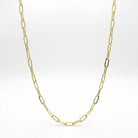 14K Solid Gold Paperclip Chain Necklace 1.9mm 2.2mm 3.4mm 16 18 20 Inch Trendy Rectangle Link Minimalist Jewelry Gift