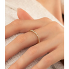 14K Solid Gold Pave Ring with CZ - Rings