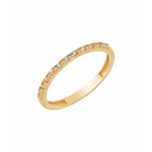14K Solid Gold Pave Ring with CZ - Rings