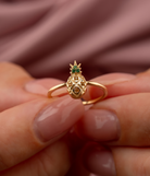 14K Solid Gold Pineapple Ring - Rings