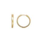 14K Solid Gold Ribbed Huggie Hoop Earrings | 19mm Everyday Hoops for Women - Single (1 Earring) / 14K Yellow Gold