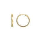 14K Solid Gold Ribbed Huggie Hoop Earrings | 19mm Everyday Hoops for Women - Single (1 Earring) / 14K Yellow Gold
