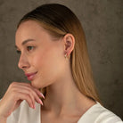 14K Solid Gold Ribbed Huggie Hoop Earrings | 19mm Everyday Hoops for Women - Hoop Earrings