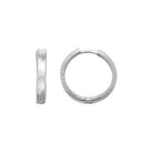 14K Solid Gold Ribbed Huggie Hoop Earrings | Mini Round Sleeper Hoops for Everyday Stacking - Single Small / 14K White