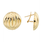 14K Solid Gold Round Omega Back Post Earrings - Earrings