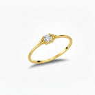 14k Solid Gold Simulant Diamond Ring Dainty Minimalist Engagement Ring