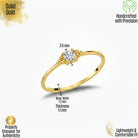 14k Solid Gold Simulant Diamond Ring Dainty Minimalist Engagement Ring