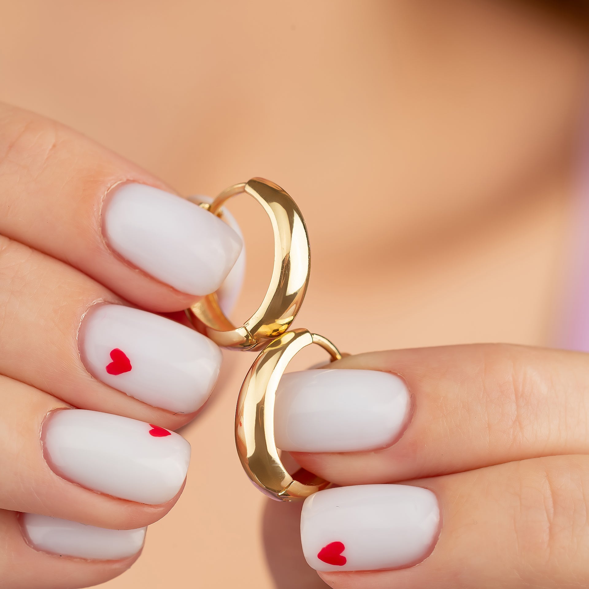 14K Solid Gold Slim Dome Huggie Hoop Earrings | Everyday Hoops for Women - Hoop Earrings