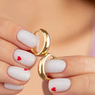 14K Solid Gold Slim Dome Huggie Hoop Earrings | Everyday Hoops for Women - Hoop Earrings