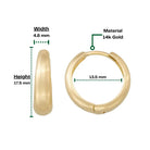 14K Solid Gold Slim Dome Huggie Hoop Earrings | Everyday Hoops for Women - Hoop Earrings