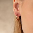 14K Solid Gold Small Hoop Earrings | Minimal Huggie Earrings for Everyday Wear - Single (1 Earring) / 14K Rose Gold