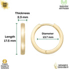 14K Solid Gold Small Hoop Earrings | Minimal Huggie Earrings for Everyday Wear - Hoop Earrings