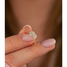14K Solid Gold Square Flat CZ Ring - Rings