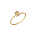 14K Solid Gold Square Flat CZ Ring - Rings