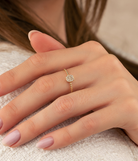 14K Solid Gold Square Flat CZ Ring - Rings