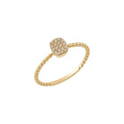 14K Solid Gold Square Signet Ring Cubic Zirconia Full Eternity Band