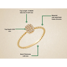 14K Solid Gold Square Signet Ring Cubic Zirconia Full Eternity Band