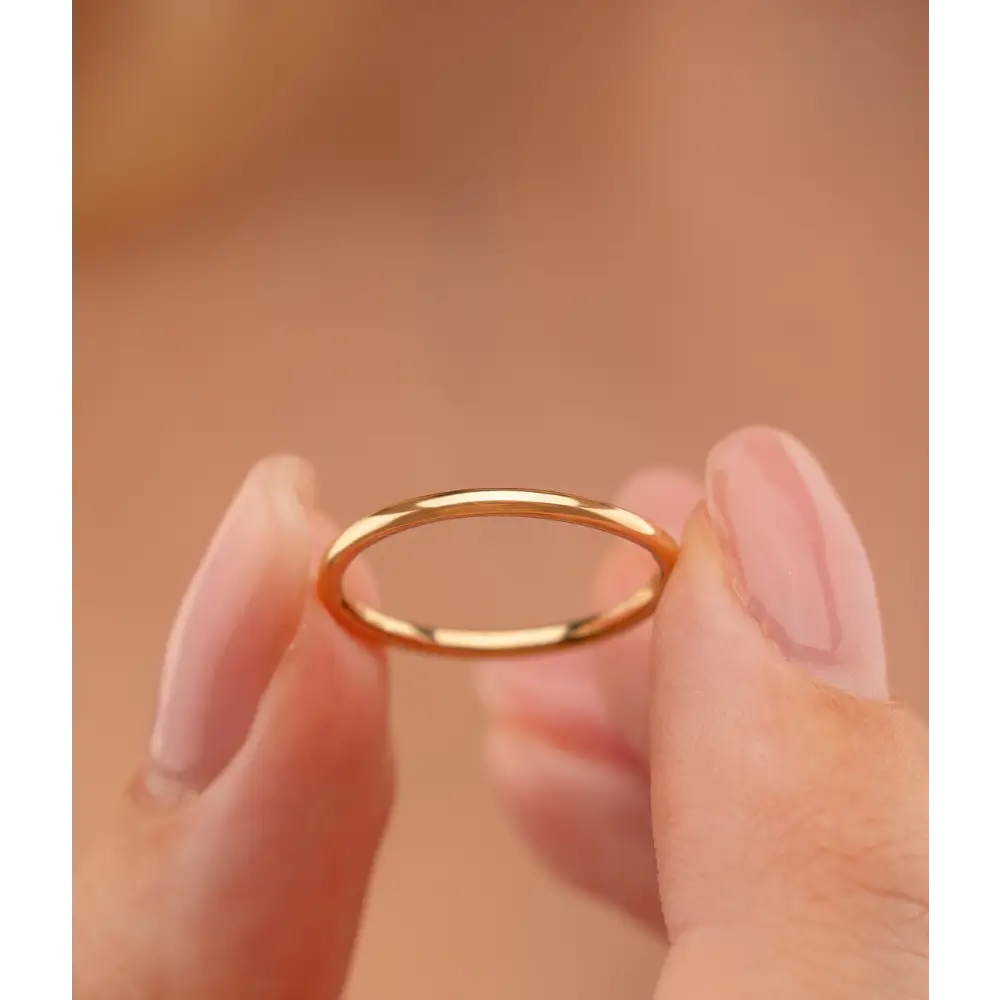 14k Solid Gold Stackable Wedding Band - Chains