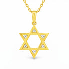 14K Solid Gold Star of David Necklace Sparkle CZ Magen David Pendant Religious Jewish Jewelry Bat Mitzvah Gift