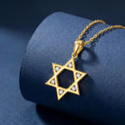 14K Solid Gold Star of David Necklace Sparkle CZ Magen David Pendant Religious Jewish Jewelry Bat Mitzvah Gift
