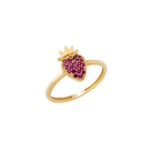 14K Solid Gold Strawberry Ring - Rings