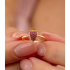 14K Solid Gold Strawberry Ring - Rings