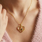 14K Solid Gold Swirl Heart Necklace Black Stone Pendant Dainty Romantic Jewelry Anniversary Birthday Gift for Wife