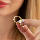 14K Solid Gold Textured Huggie Hoop Earrings | 11.8mm & 13.7mm Summer Jewelry Gift for Women - Hoop Earrings