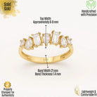 14K Solid Gold Toi Et Moi Ring Pear & Emerald Simulated Diamond