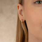 14K Solid Gold Triangle Heart Huggie Hoop Earrings | Geometric Pear-Shape Hoops for Women - Earrings