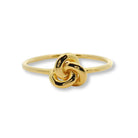 14K Solid Gold Triple Knot Ring – Delicate Love Knot Band Stacking Jewelry
