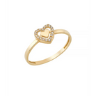 14K Solid Gold Twined Heart Ring - Rings